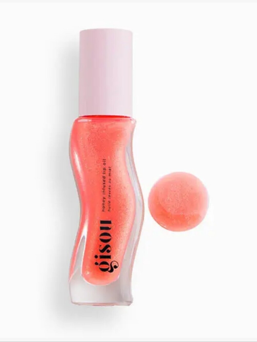 GISOU Honey Infused Lip Oil Color: Bee-llini Peach. NIB and Full Size
